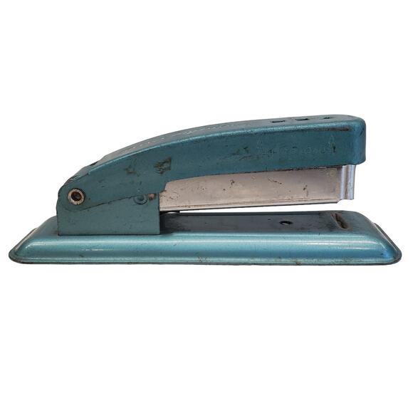 Vintage SWINGLINE CUB Teal Green Desktop Stapler Made in USA - Picture 5 of 12